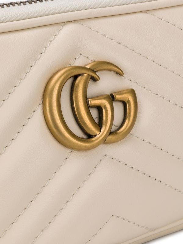 2020年春夏新作【グッチ偽物】グッチ GGマーモント ミニ チェーンバッグ ホワイト